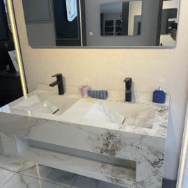 مغسلة بورسلان حوضين ليزر