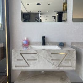 مغسلة بورسلان حوض ليزر 80سم مع اضاءة